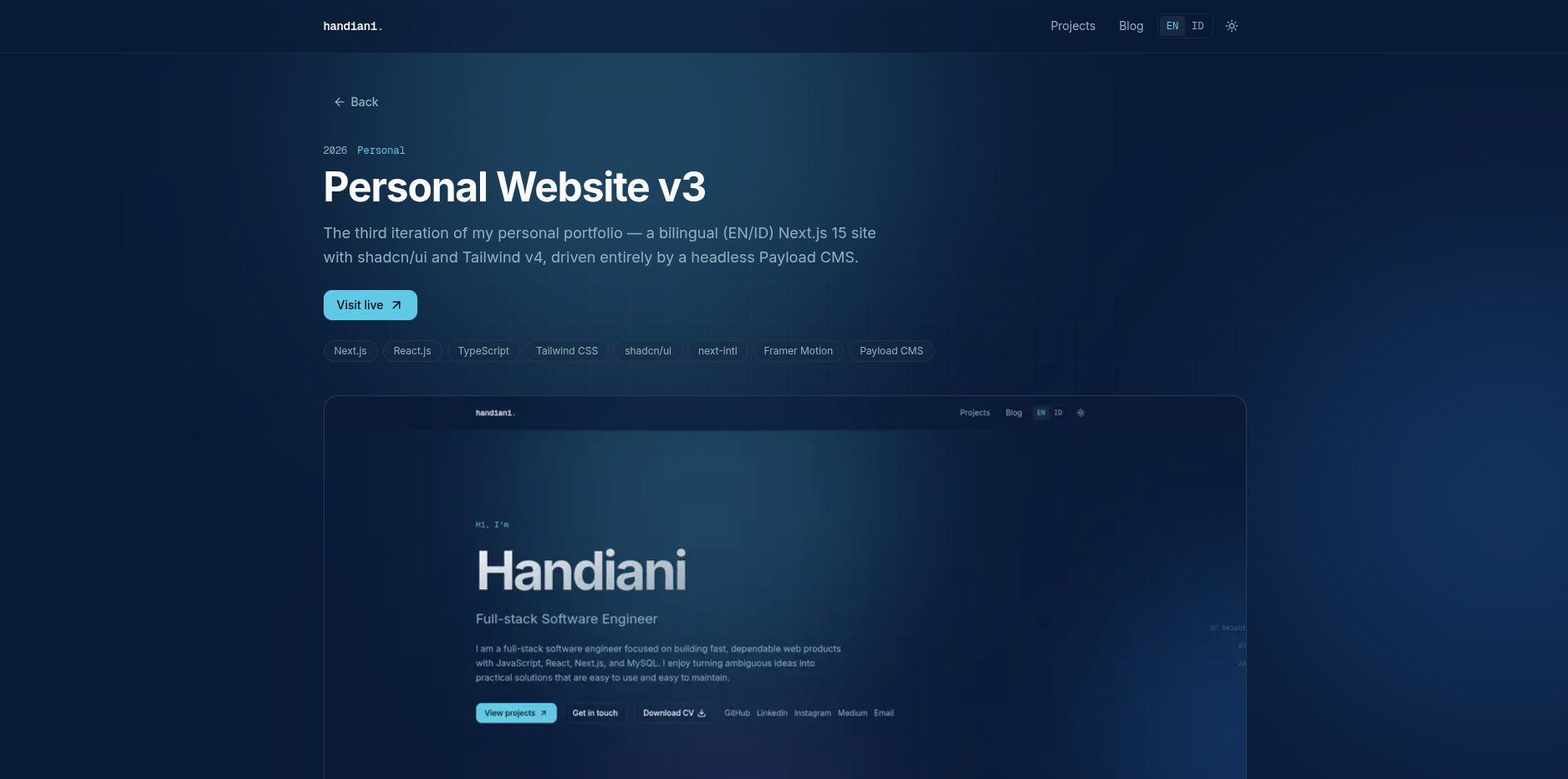 Personal Website V3 Project Detail